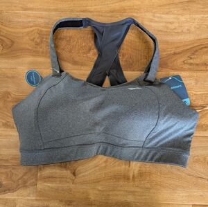 Brooks Juno High Impact Sports Bra Heather Asphalt Gray Size 38D